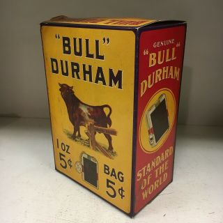 Vintage Tobacco Display Box Bull Durham Countertop Display Carton Ships Usa