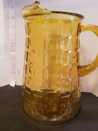 Amber Vintage Optic Water Juice Tea Pitcher