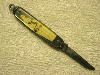 Vintage 1930 Risque Pin Up Girls Sexy Lingerie Usa Folding Pocket Knife Sharp