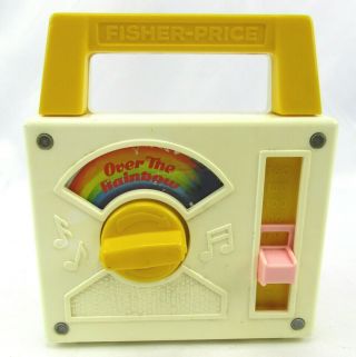 Vtg 1981 Fisher Price Over The Rainbow Radio 794 Musical Box Tote A Tune