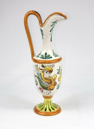 Antique Vintage Italian Hand Painted Pitcher Vase