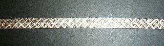 Vintage Sterling Silver Diamond Cut Herringbone Bracelet 7 3/8 Inches