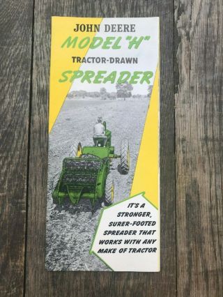 Vintage John Deere Model H Tractor - Drawn Spreader Brochure