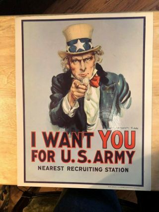 Vintage Uncle Sam Jmf " I Want You For The Us Army " Recruiting Poster Jun 1979 2