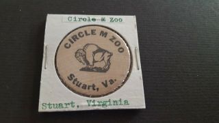 Vintage Wooden Nickel Circle M Zoo Stuart,  Virginia P