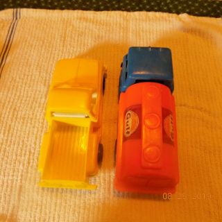 Vintage Plastic Gay toys Cab Over Gulf Gas Truck and Yellow Pick Up Truck 5