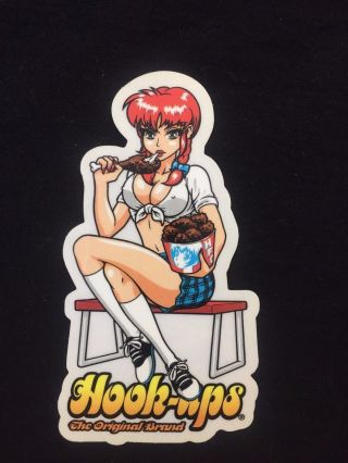 Hook - Ups 2002 Vintage Hook - Ups Fried Chicken Girl Skateboard Sticker