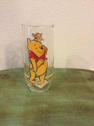 Vintage Anchor Hocking Disney Winnie The Pooh Glass Drinking Glass 6in.  Tx2 1/2
