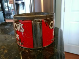 VINTAGE O ' CONNOR ' S COFFEE TIN LITHO 1LB KEYWIND CAN ST LOUIS MO.  NO LID 4