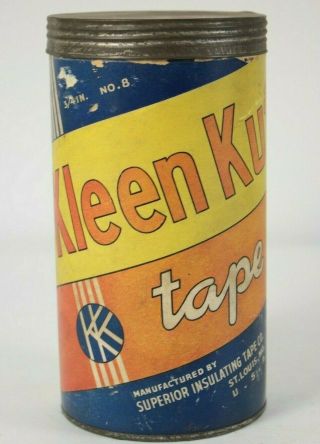 Kleen Cut Friction Tape Cardboard/tin Roll Can Empty Electrical Vintage Antique