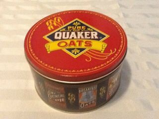Quaker Oats Limited Edition 1983 Tin - Vintage Rolled Oat Labels Cookie Recipe