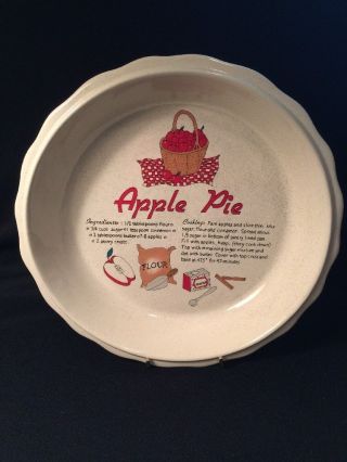 Vintage Speckle Glazed Ceramic Apple Pie Recipe Pie Plate Dish
