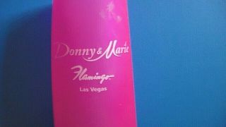 Donny & Marie Osmond Flamingo Las Vegas Pink Curved Tall Drink Glass.  Vintage 4