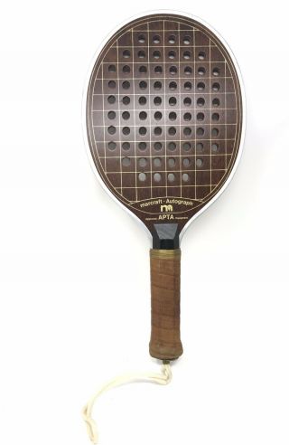 Vintage Autograph By Marcraft Paddle Platform Tennis Racket Wood