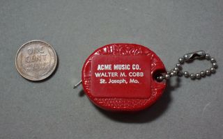 Advertising Tape Measure Key Chain Acme Music Co.  St.  Joseph MO Vintage 2