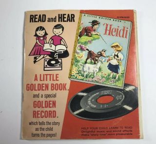 Vintage “heidi” Book And Record A Little Golden Book.  Beautifully Illustrated