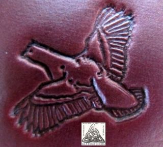 Discontinued Vintage Midas Detailed Flying Hawk Bird 1 " Leather Stamp 8265