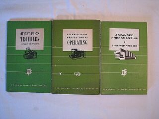 Vintage 3 Lithographic Technical Graphic Arts Sheet Fed Presses Manuals Books