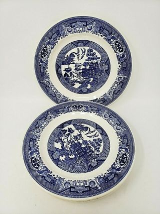 Vintage Blue Willow Set Of 5 China Dinner Plates 10 "