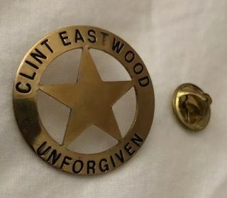 Vintage 1993 Clint Eastwood - Unforgiven - Warner Brothers Publicity Promo Badge/pin