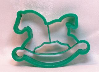 Hallmark Vintage Plastic Cookie Cutter - Rocking Horse Christmas Baby Shower Toy