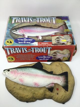 Vtg Gemmy 1999 Travis The Trout Singing Mounted Fish