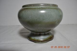 Vintage Famkoma Pottery Prairie Green Pedestal Planter Vase