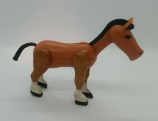 Vintage Fisher Price Little People Brown Horse W/black Tail/mane - 915/993/934