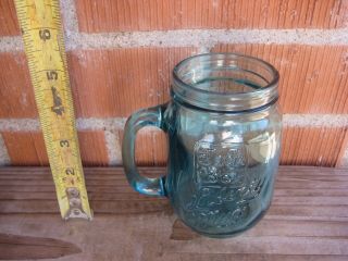 Vintage 1776 - 1976 Jack In The Box Green Glass Liberty Mug Mason Jar