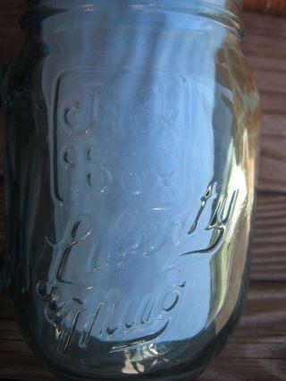 Vintage 1776 - 1976 JACK IN THE BOX Green Glass Liberty Mug Mason Jar 2
