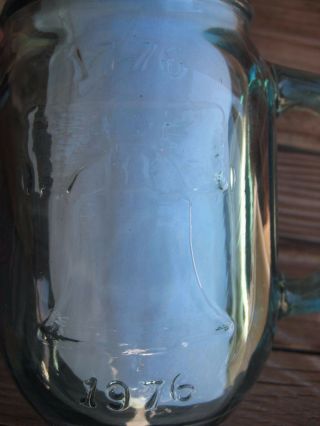 Vintage 1776 - 1976 JACK IN THE BOX Green Glass Liberty Mug Mason Jar 3