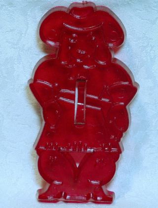 Vintage Red Plastic Cookie Cutter - Cowgirl Western Ranch Cowboy Rodeo Girl Lady