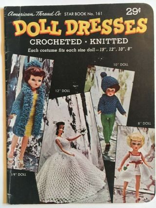Vintage Crochet And Knit Doll Clothes Dresses Pattern Books Star Book 84 & 161