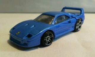 Hot Wheels 1988 Ferrari F40 Collectible Blue Diecast 1/64 Scale Vintage