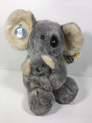 Vintage R.  Dakin Koala Mama &baby Plush Stuffed Animal 1986 Soft With Tags