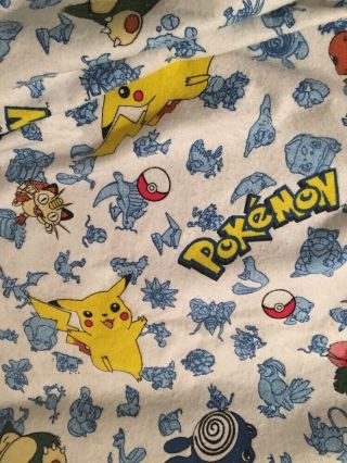 Vintage Nintendo Pokemon Fleece Blanket 87x64 Pikachu Snorlax Eevee
