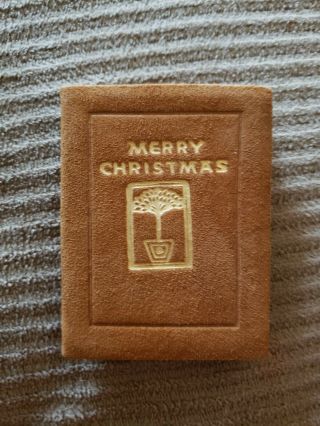 Vintage 1900 Minature Merry Christmas Leather Book