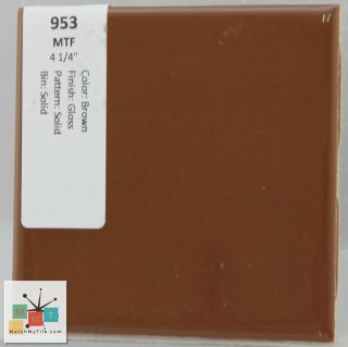 Mmt - 953 Vintage Ceramic Mtf Tile Brown Glossy Solid