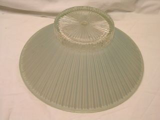 Vintage Ceiling Light Shade Pale Blue & Clear Glass