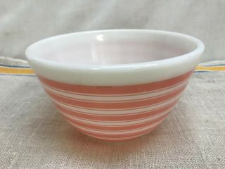 Vintage Pyrex Pink And White Striped 401 Bowl - - 1 1/2 Pint - -