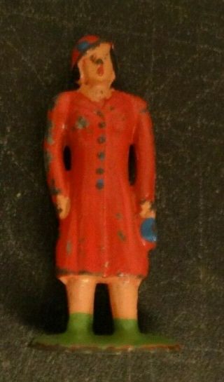 Lionel Barclay Manoil Lead Figure Woman Passenger W/red Dress Vintage L@@k