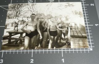 Muscle Men @ Cookout Beefcake Shirtless Swimsuit Men Man Vintage Gay Int Photo 1