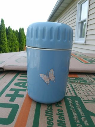 Vintage Tupperware Light Blue Insulated Thermos 2144a - 16 Oz.  - 5 7/8 " H
