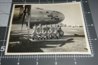 Airplane Bomber Wwii Gone W/ The Wind Plane Pin Up Girl Nose Art Vintage Photo