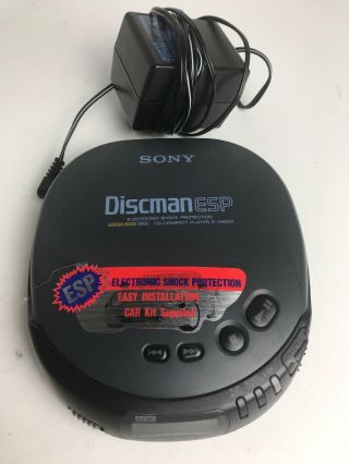 Vintage Sony D - 242ck Discman Esp Portable Cd Player Walkman Mega Bass Powercord