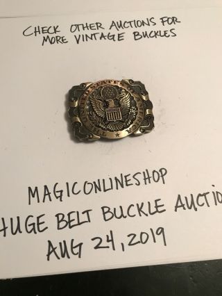 Vintage United States Of America Eagle Crest Solid Brass Belt Buckle B45