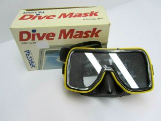 Vintage Deep Sea Spectra Dive Mask Goggle Water Sport Scuba Snorkel Yellow 8821
