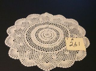 13” Round Doily Vintage Hand Crocheted Interesting Pattern In The Center