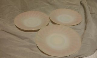 Set Of Three Pink Swirl Saucers Oven Fire King Usa Vintage Retro No Chips Ec