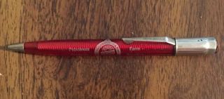Vintage Short Scripto Mechanical Pencil Translucent Red Illinois Farm Supply Co